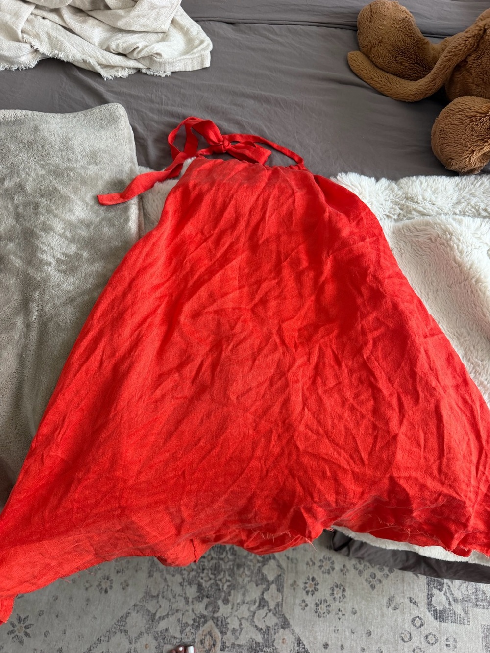 FRNCH Red Halter Neck Women's Top